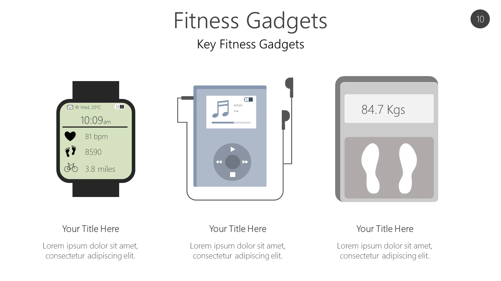 Health Fitness Infographics 10 Fitness Gadgets-pptinfographics