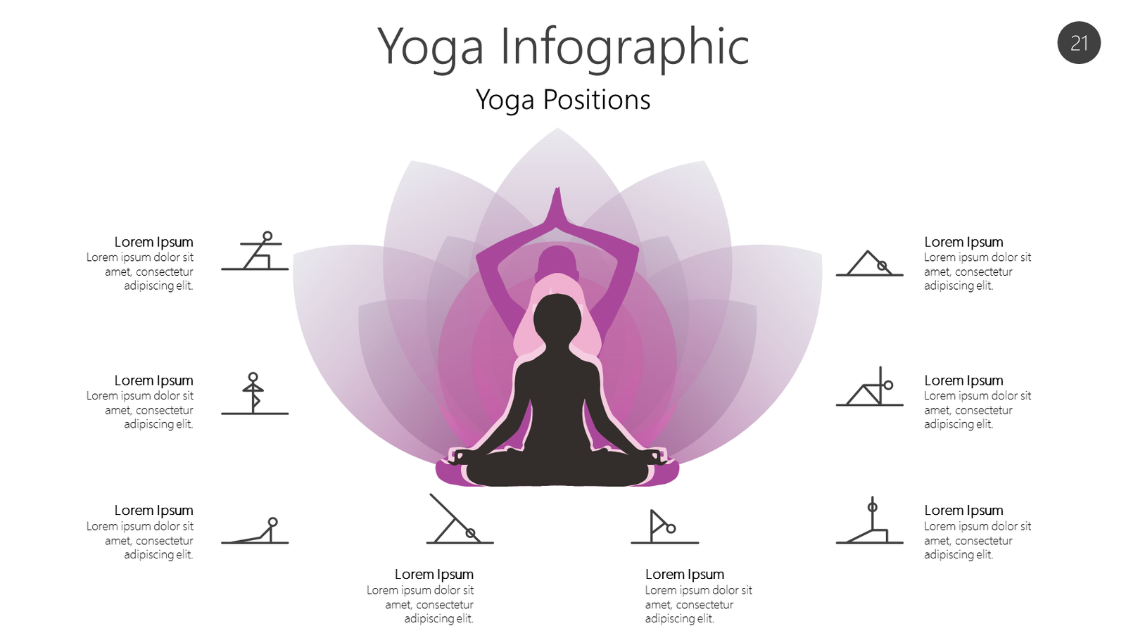 Health Yoga Infographic 22 Benefits Of Yoga | PPT Infographics