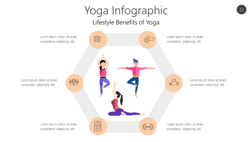 Health Yoga Infographics 32 Yoga lifestyle improvement-pptinfographics
