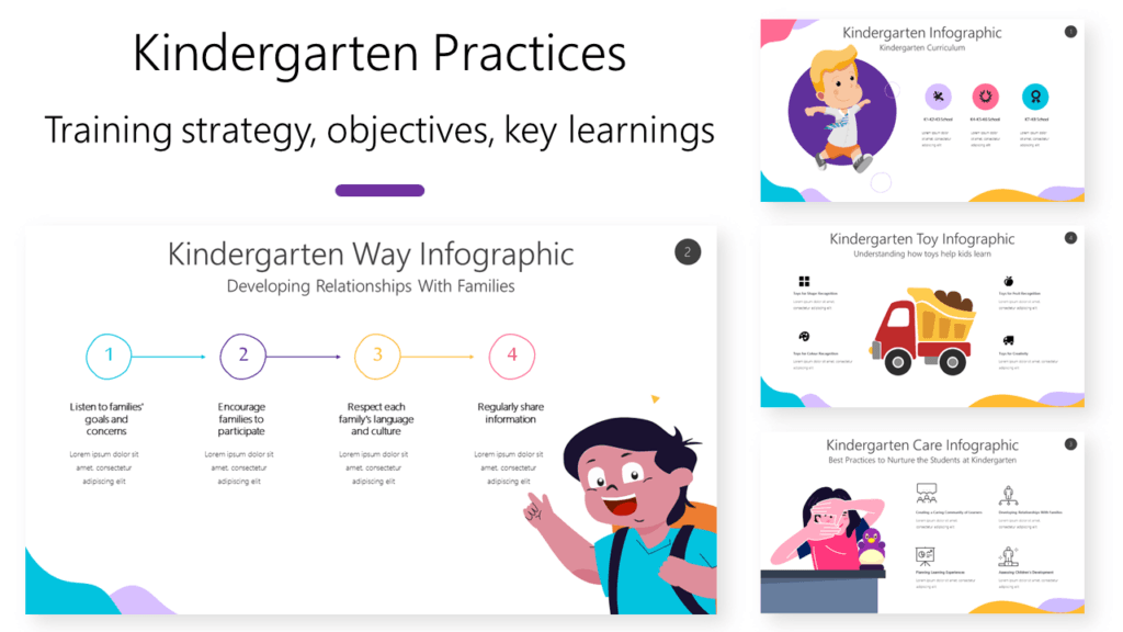 Engage Kids with Kindergarten Classroom Infographic Templates 2 Classroom practices shown with kindergarten classroom infographic templates for teachers