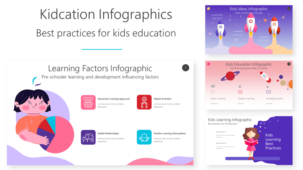 Kidcation slide from kids learning infographic templates for teachers