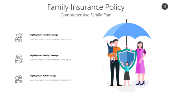 INSU11 Family Insurance Policy-pptinfographics