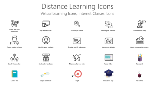 ICEL6 Distance Learning Icons-pptinfographics