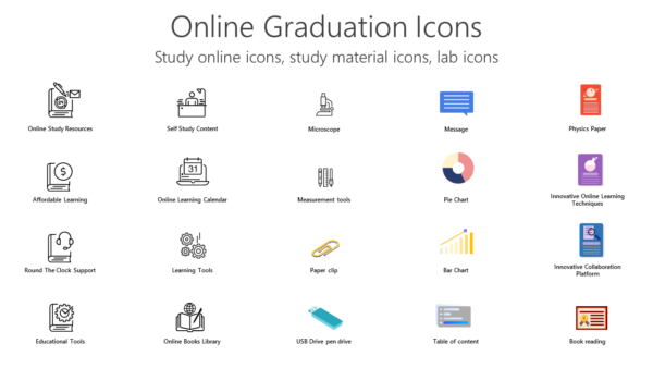 ICEL9 Online Graduation Icons-pptinfographics