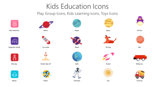 ICST10 Kids Education Icons-pptinfographics
