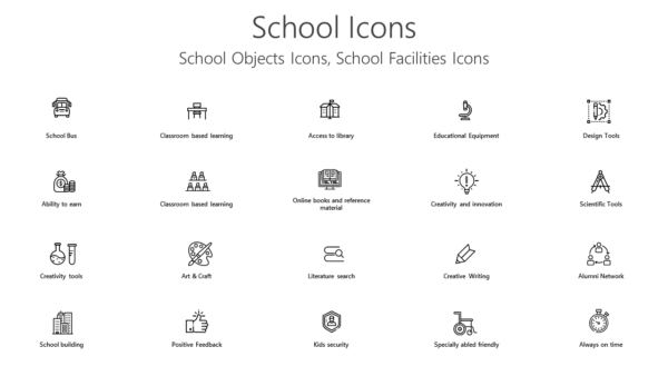 ICST5 School Icons-pptinfographics