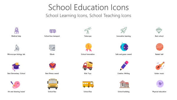 ICST6 School Education Icons-pptinfographics