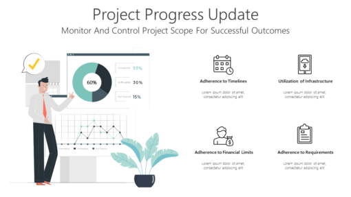 PMO Project Progress Update-pptinfographics