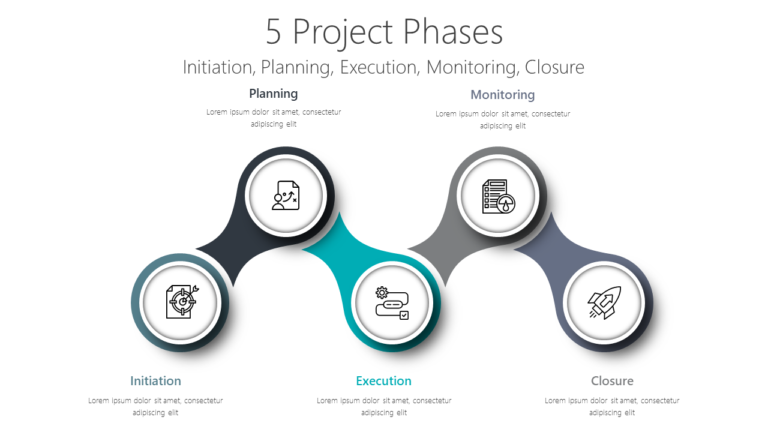 5 Project Phases PowerPoint Template Free Download