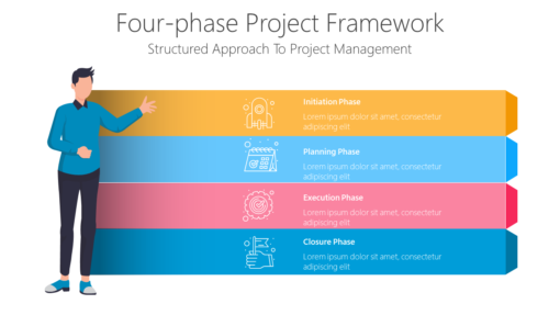 PP Four phase Project Framework-pptinfographics