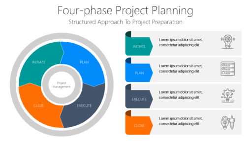 PP Four phase Project Planning-pptinfographics