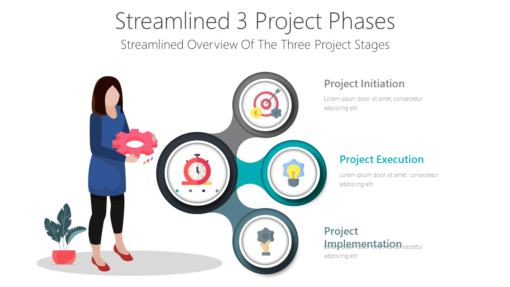 PP Streamlined 3 Project Phases-pptinfographics