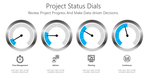 PS Project Status Dials-pptinfographics