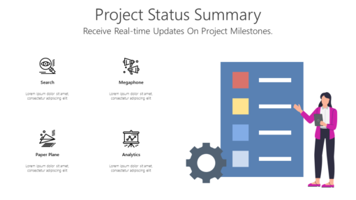 PS Project Status Summary-pptinfographics