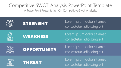 BS151 Competitive SWOT Analysis PowerPoint Template-pptinfographics