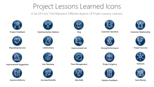 PDI32 Project Lessons Learned Icons-pptinfographics
