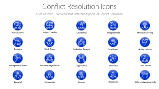 PDI54 Conflict Resolution Icons-pptinfographics