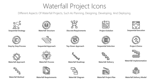 PME66 Waterfall Project Icons-pptinfographics