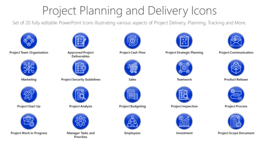 PMI73 Project Planning and Delivery Icons-pptinfographics