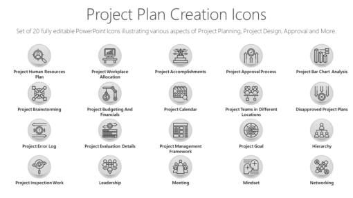 PMI74 Project Plan Creation Icons-pptinfographics