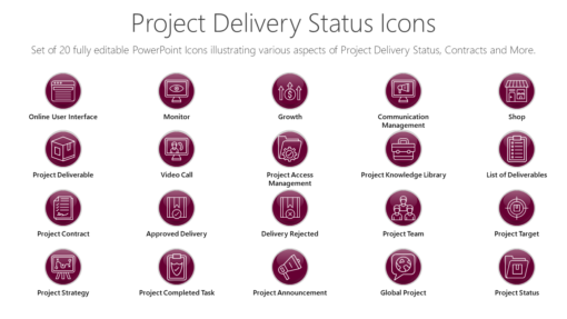 PMI77 Project Delivery Status Icons-pptinfographics