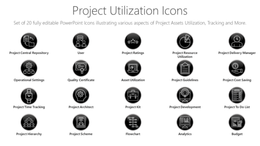 PMI86 Project Utilization Icons-pptinfographics