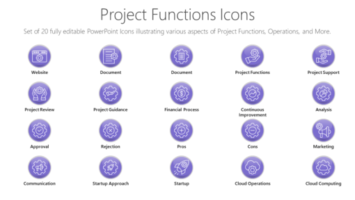 PMI94 Project Functions Icons-pptinfographics