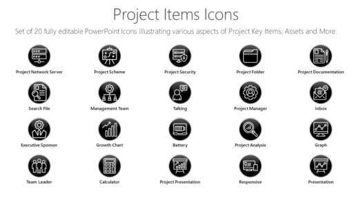 PMI97 Project Items Icons-pptinfographics