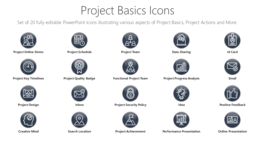 PMI98 Project Basics Icons-pptinfographics