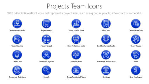 PSI9 Projects Team Icons-pptinfographics