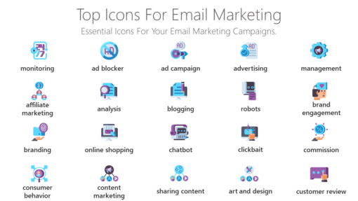 DMI108 Top Icons For Email Marketing-pptinfographics