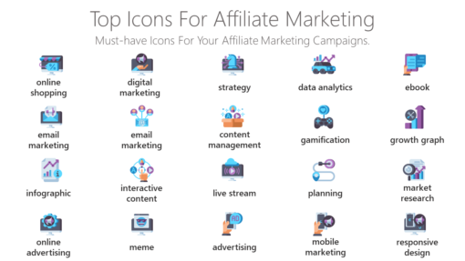 DMI109 Top Icons For Affiliate Marketing-pptinfographics
