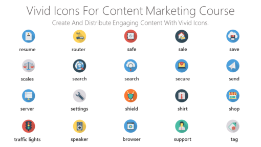 DMI137 Vivid Icons For Content Marketing Course-pptinfographics