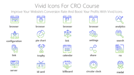Vivid Icons for conversion rate optimization course