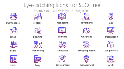 DMI150 Eye catching Icons For SEO Free-pptinfographics
