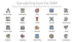 Eye-catching Icons for social media marketing