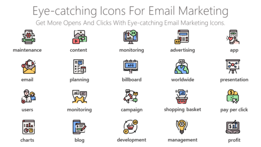 DMI153 Eye catching Icons For Email Marketing-pptinfographics
