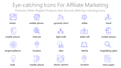 DMI155 Eye catching Icons For Affiliate Marketing-pptinfographics