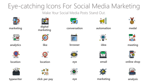 DMI161 Eye catching Icons For Social Media Marketing-pptinfographics