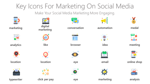 DMI164 Key Icons For Marketing On Social Media-pptinfographics