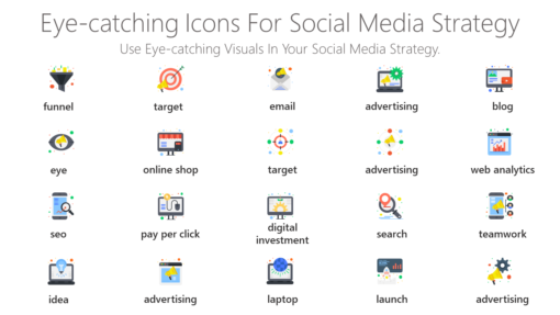 DMI165 Eye catching Icons For Social Media Strategy-pptinfographics