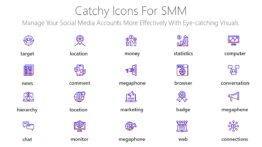 Eye-catching Icons for social media management