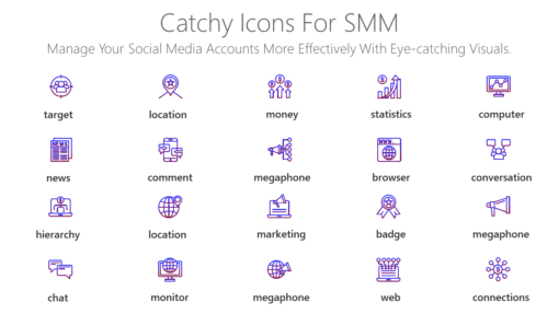 DMI168 Catchy Icons For SMM-pptinfographics