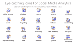 Eye-catching Icons for social media analytics