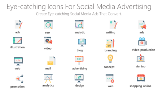 DMI170 Eye catching Icons For Social Media Advertising-pptinfographics