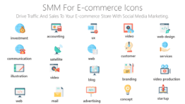 social media marketing for e-commerce Icons