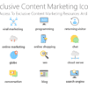 Exclusive content marketing Icons