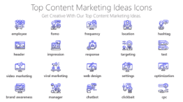 Top content marketing ideas Icons