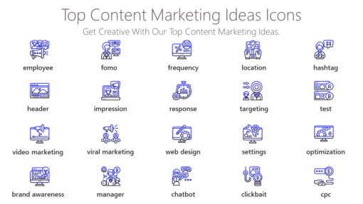 DMI205 Top Content Marketing Ideas Icons-pptinfographics