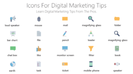Icons for digital marketing tips